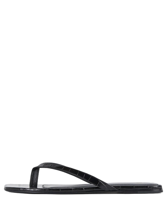 TOTEME-Croco-embossed flip flops-