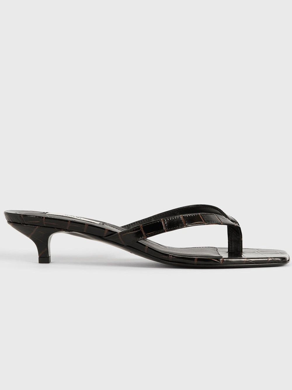 TOTEME-Croco-embossed heeled flip flops-