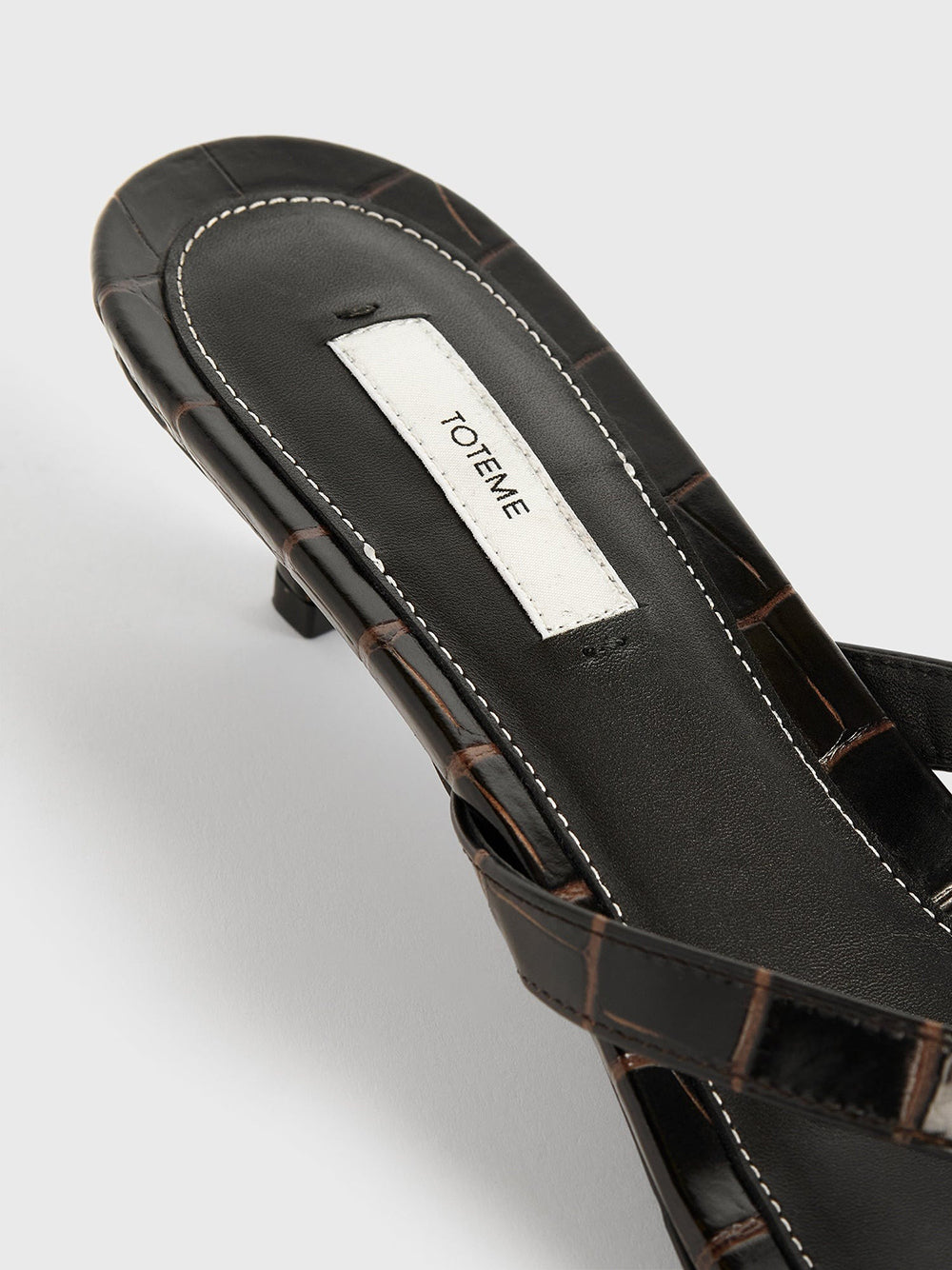 TOTEME-Croco-embossed heeled flip flops-