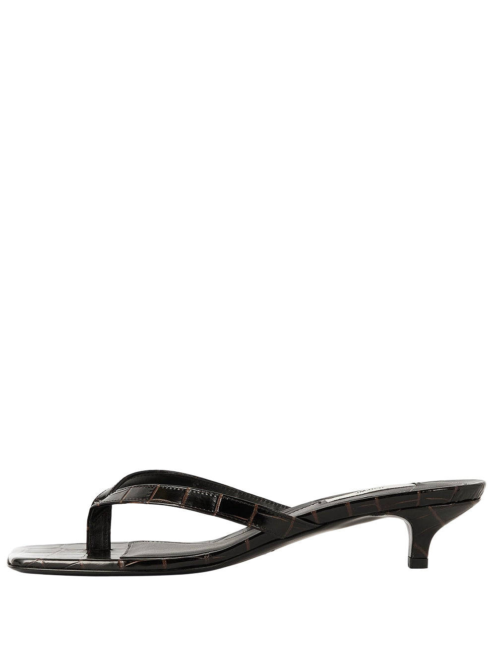 TOTEME-Croco-embossed heeled flip flops-