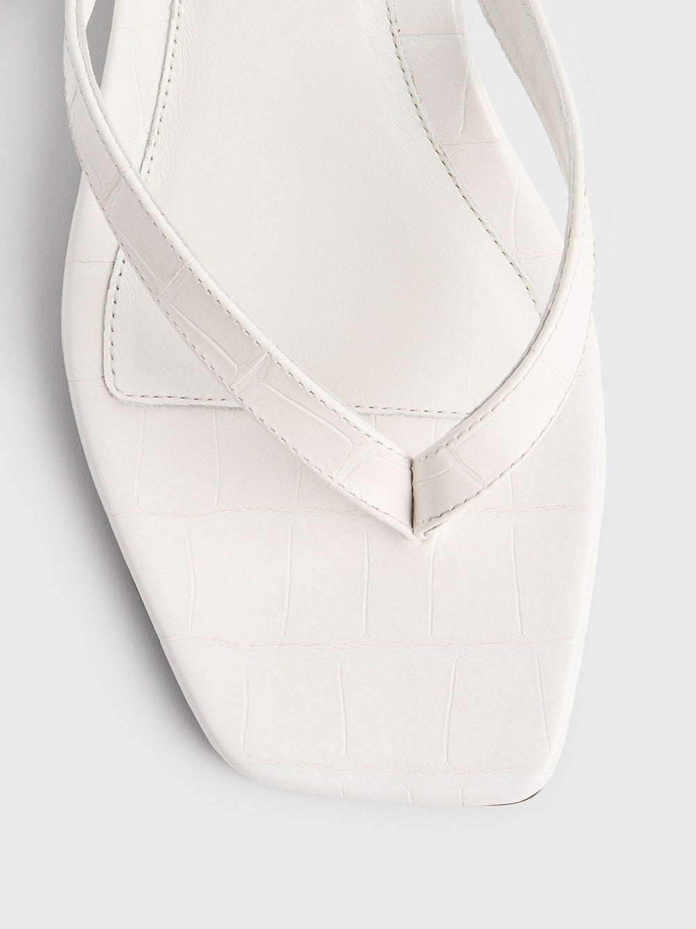 TOTEME-Croco-embossed heeled flip flops-