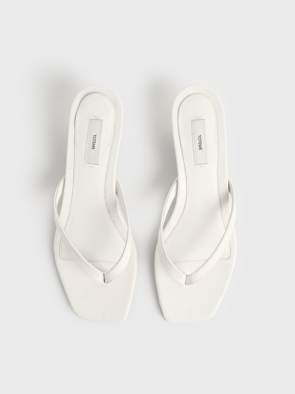 TOTEME-Croco-embossed heeled flip flops-