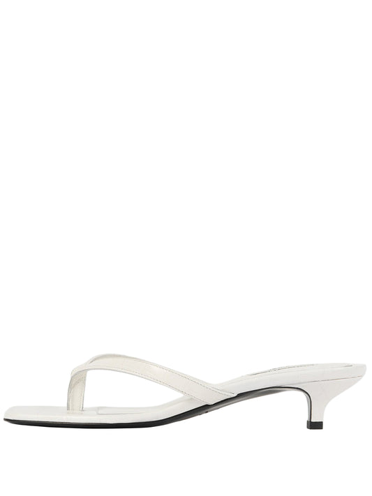 TOTEME-Croco-embossed heeled flip flops-