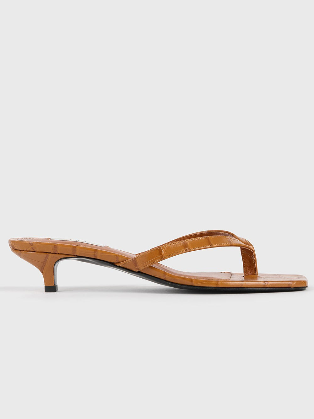 TOTEME-Croco-embossed heeled flip flops-