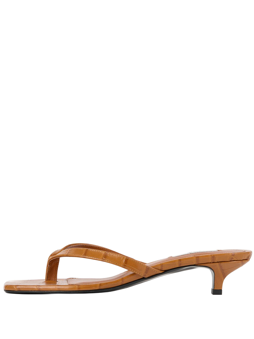 TOTEME-Croco-embossed heeled flip flops-