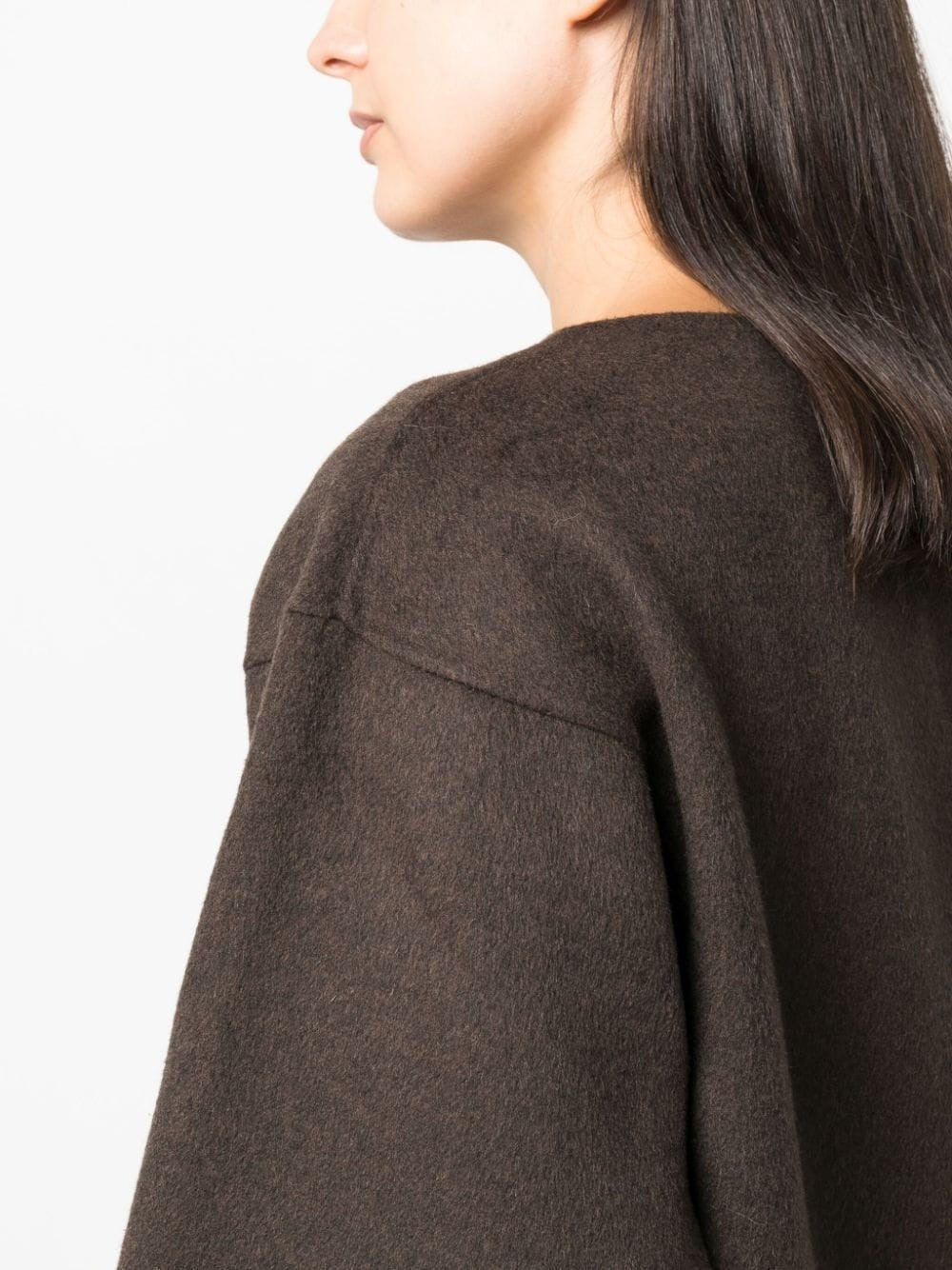 TOTEME-Doublé Wool Top-234WRTWTP107FB0006 CHOCOLATE MELANGE 021