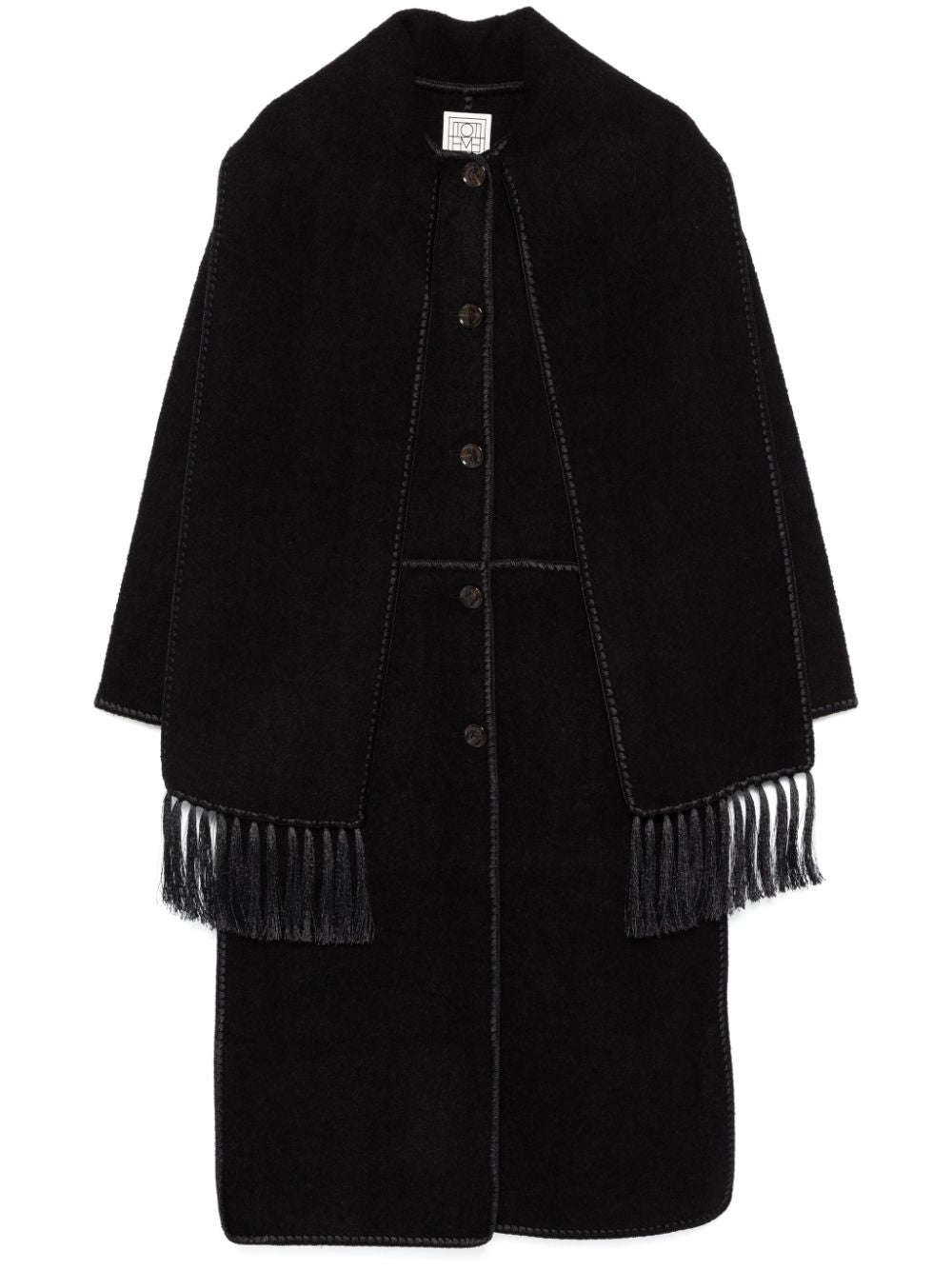 TOTEME-Embroidered Scarf Coat-