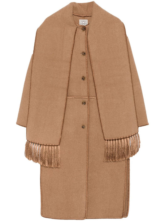 TOTEME-Embroidered Scarf Coat-