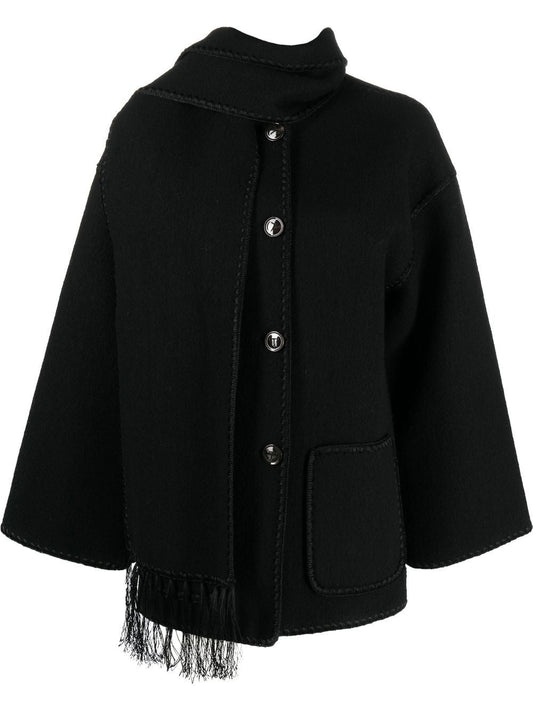 TOTEME-Embroidered Scarf Jacket-2241018201 BLACK 200