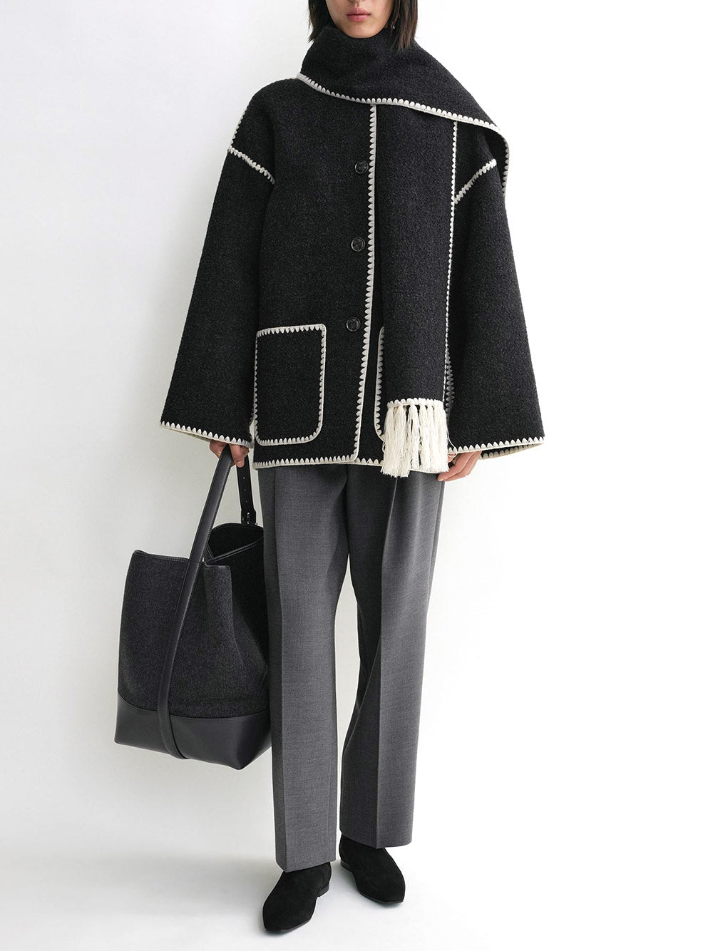 TOTEME-Embroidered scarf jacket-