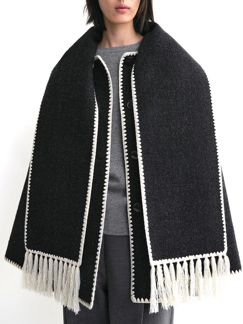 TOTEME-Embroidered scarf jacket-