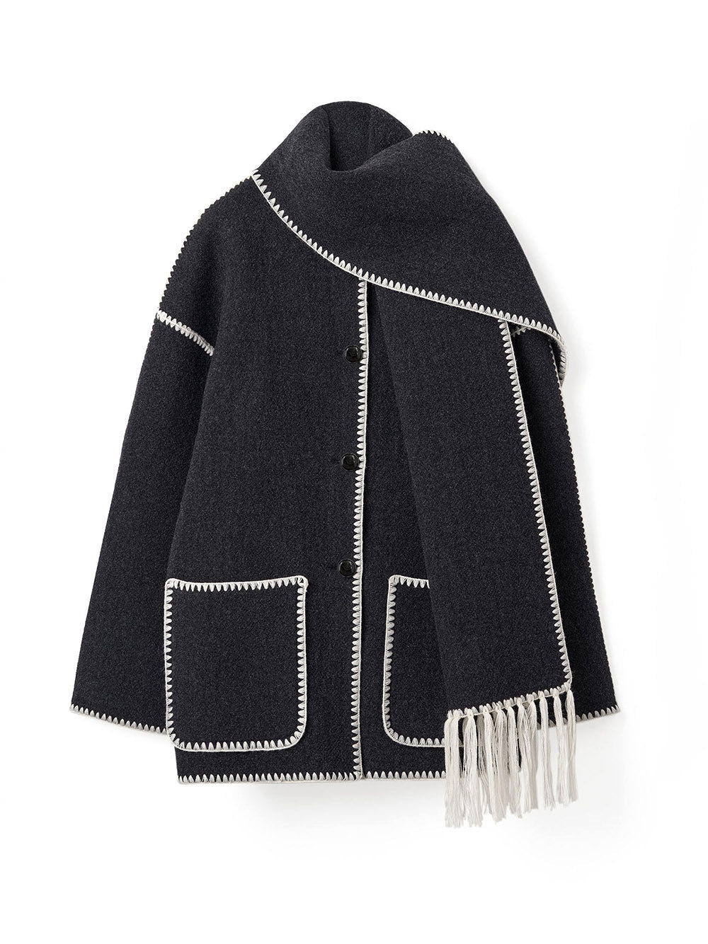 TOTEME-Embroidered scarf jacket-