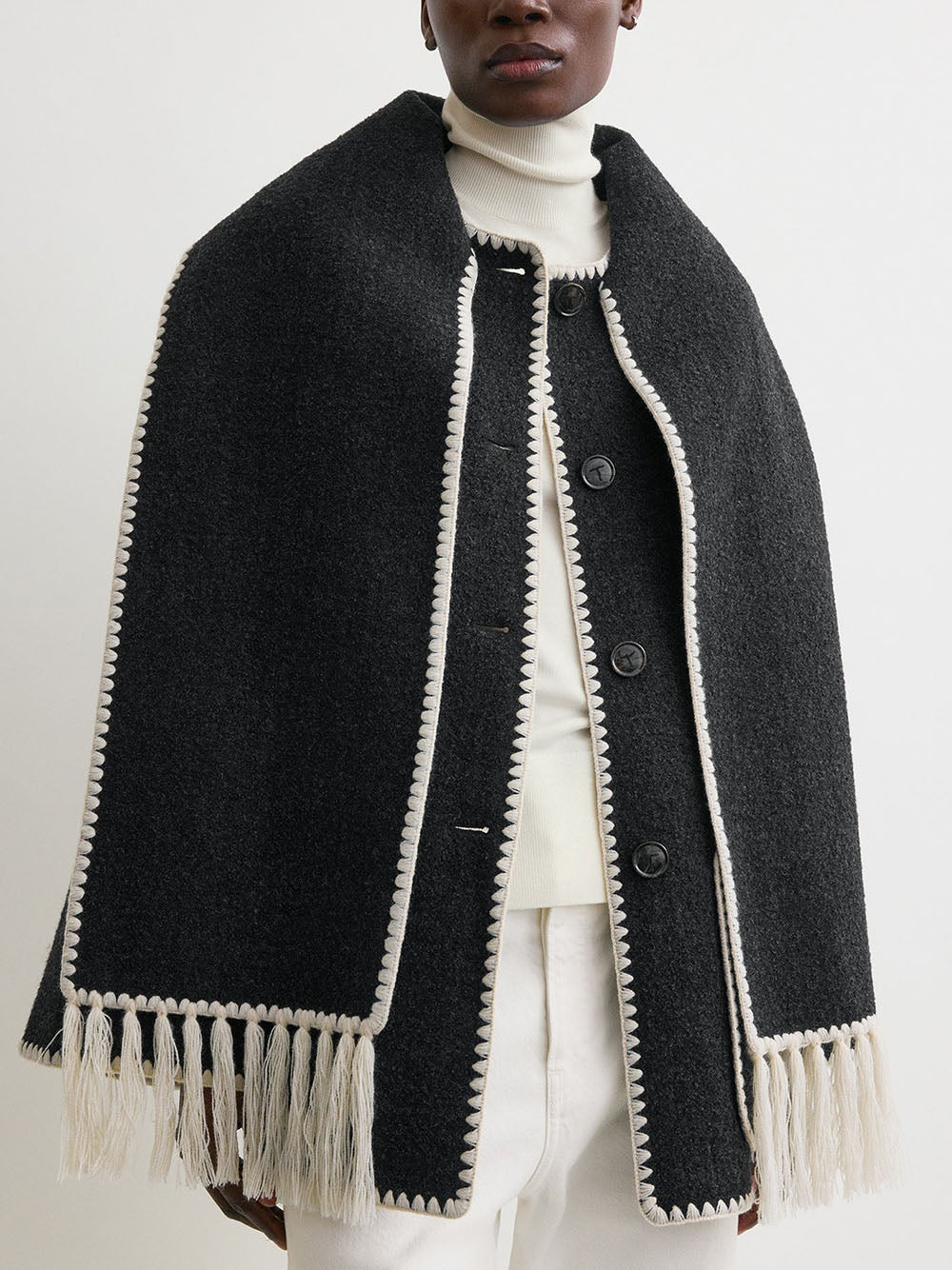 TOTEME-Embroidered scarf jacket-