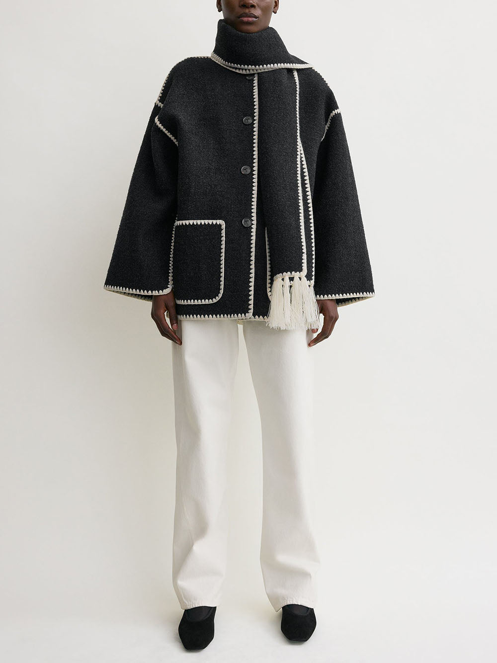 TOTEME-Embroidered scarf jacket-