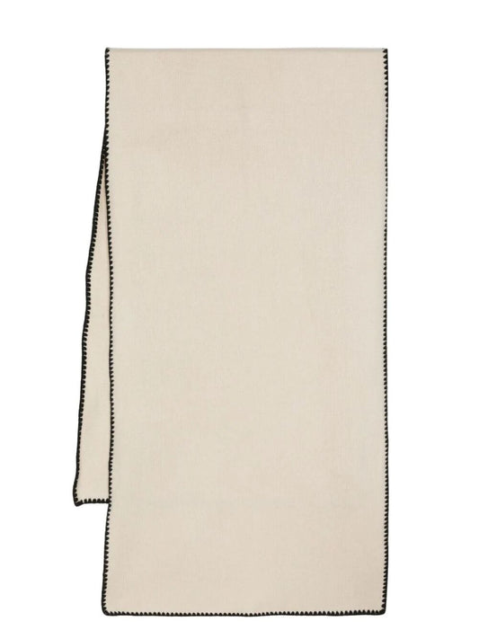 TOTEME-Embroidered wool cashmere scarf-241WSC1233YA0004 SNOW 007