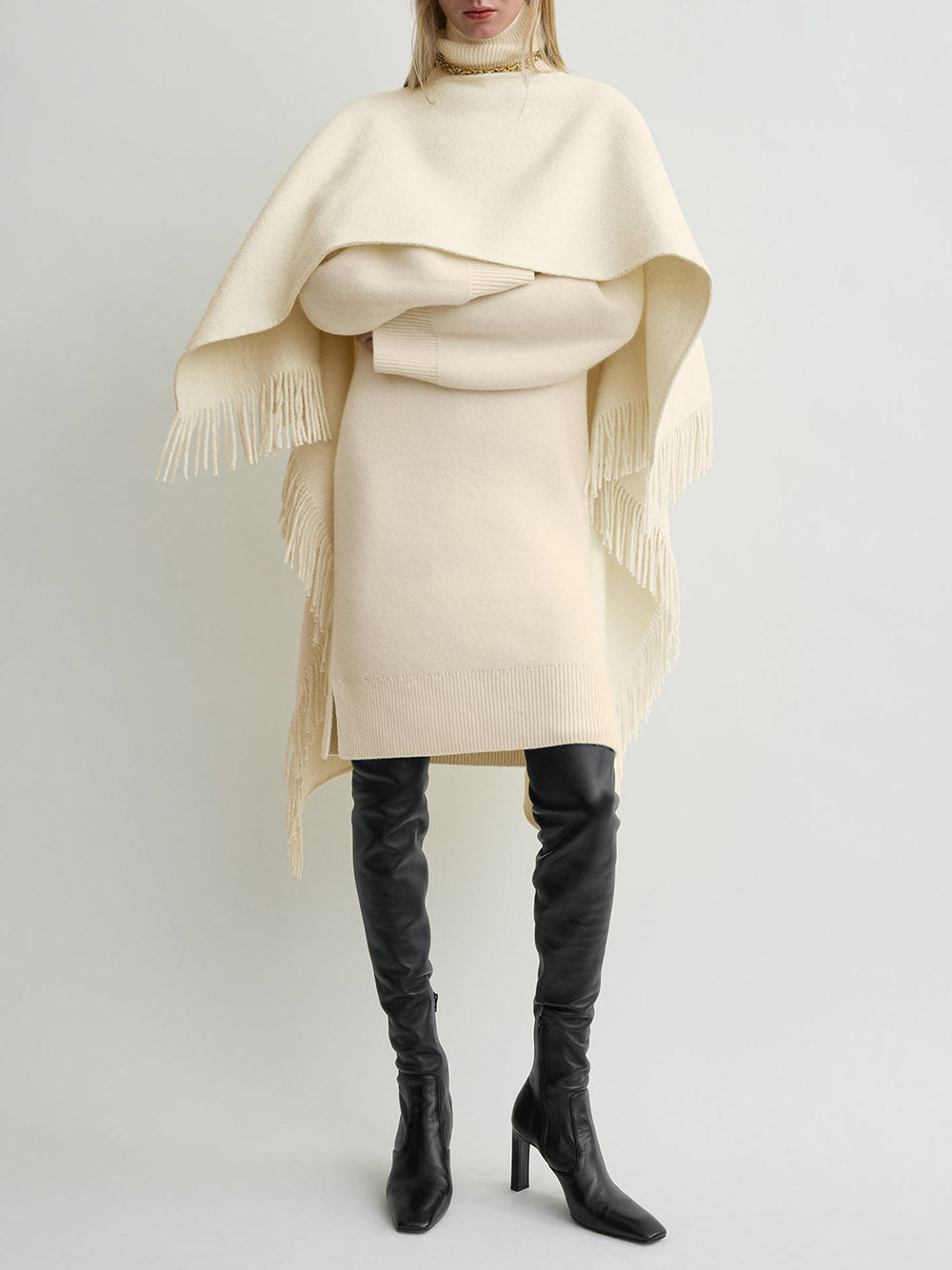 TOTEME-Fringe poncho-