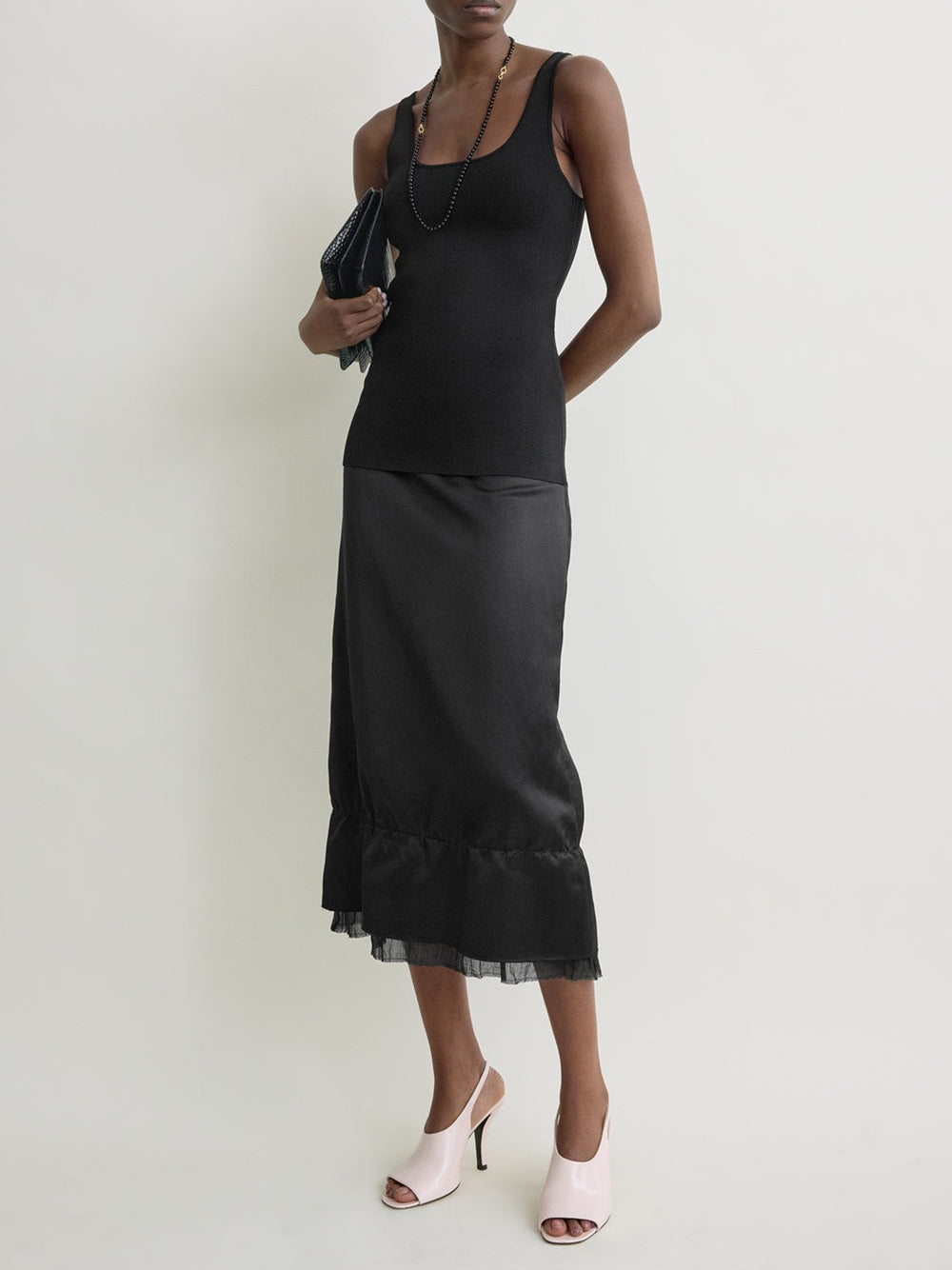 TOTEME-Layered satin skirt-