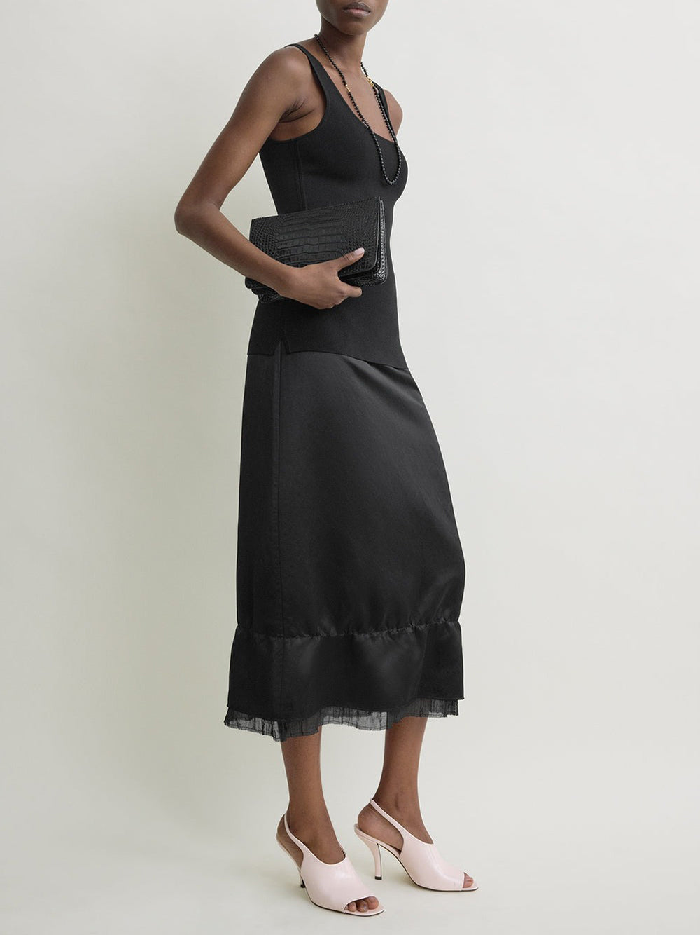 TOTEME-Layered satin skirt-