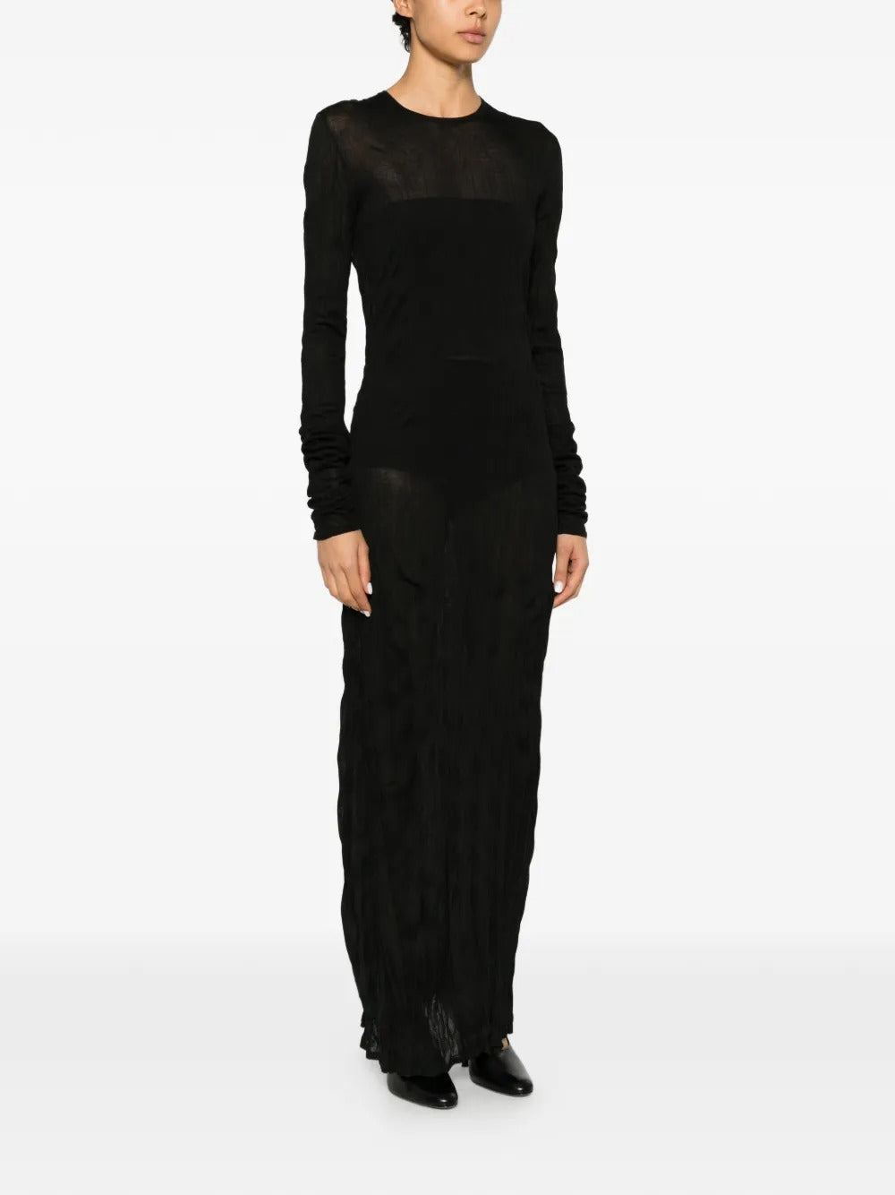 TOTEME-Long-sleeve jersey dress-262WRD0326YA0244 001 BLACK Dope TOTEME-Long-sleeve jersey dress-262WRD0326YA0244 001 BLACK Dope