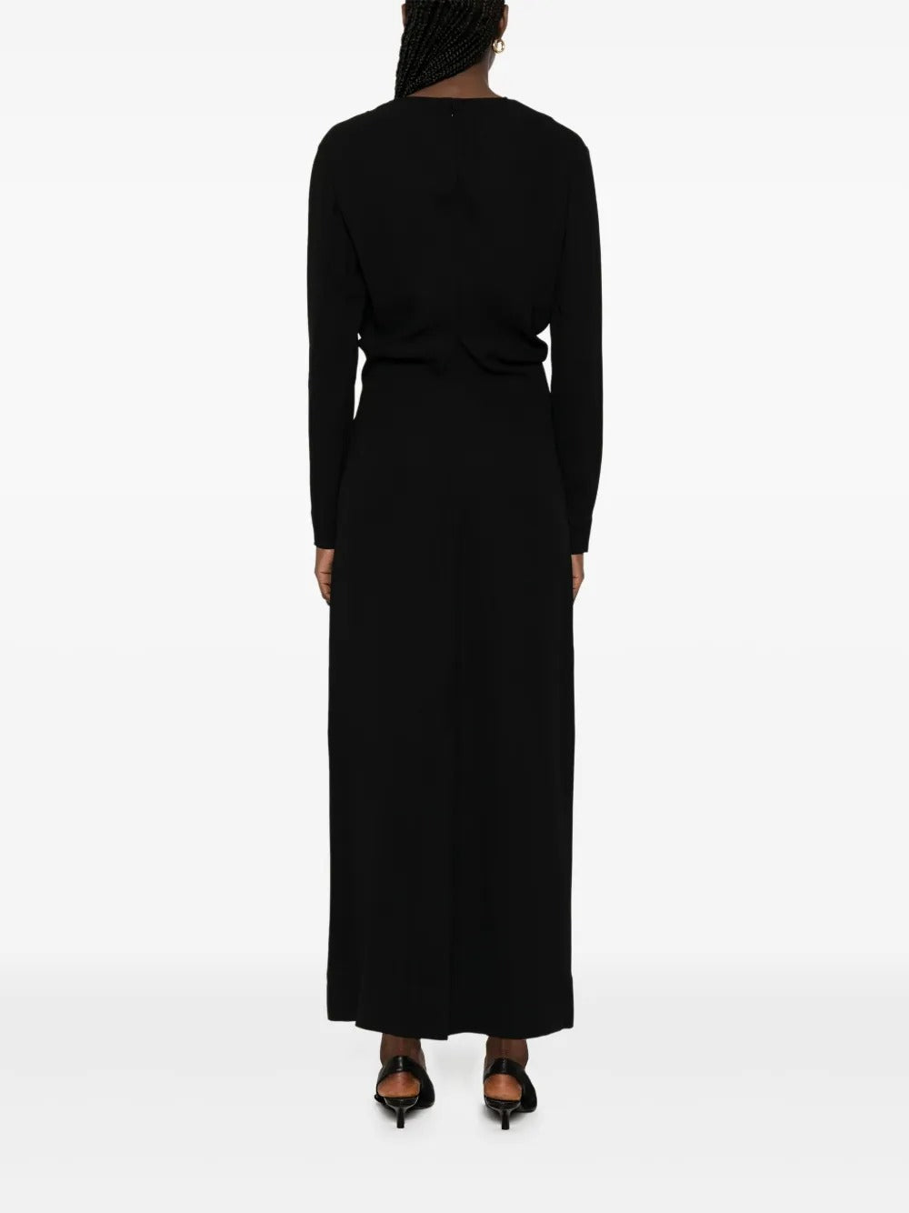 TOTEME-Long-Sleeve Slouch Waist Dress-252WRD4592FB0414 BLACK 001