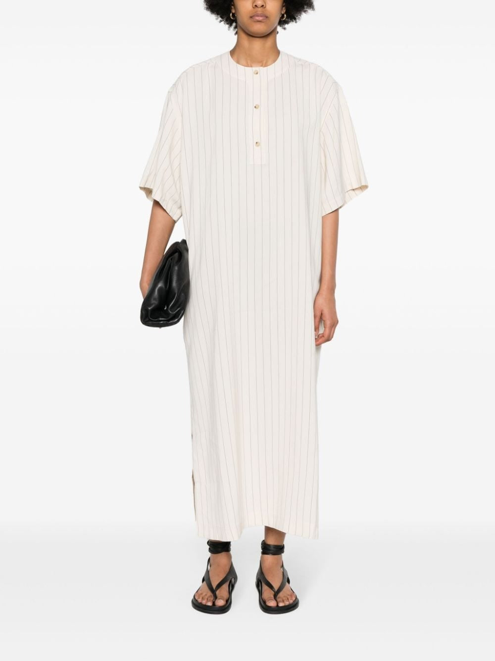 TOTEME-LOOSE PINSTRIPED TUNIC DRESS-