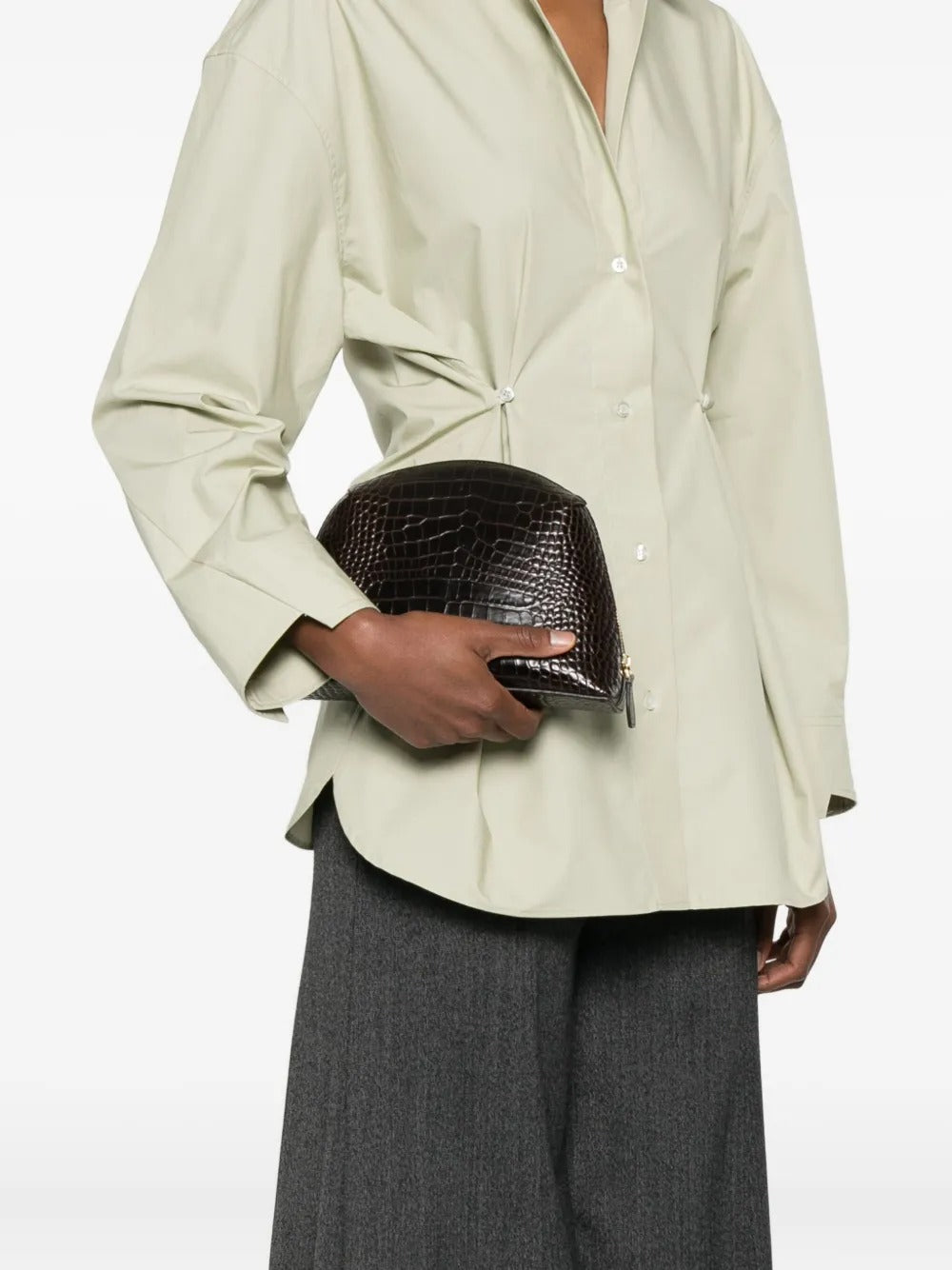 TOTEME-Medium croco-embossed day pouch-