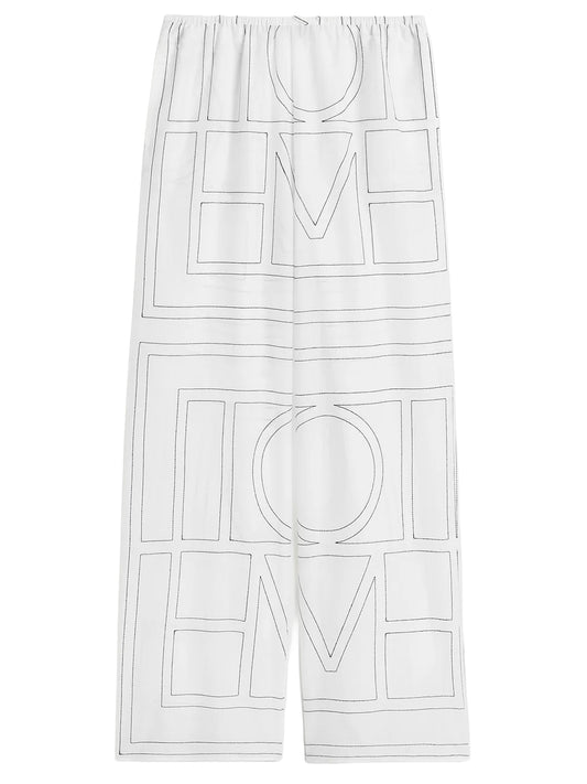 TOTEME-Monogram cotton-blend pj bottoms-