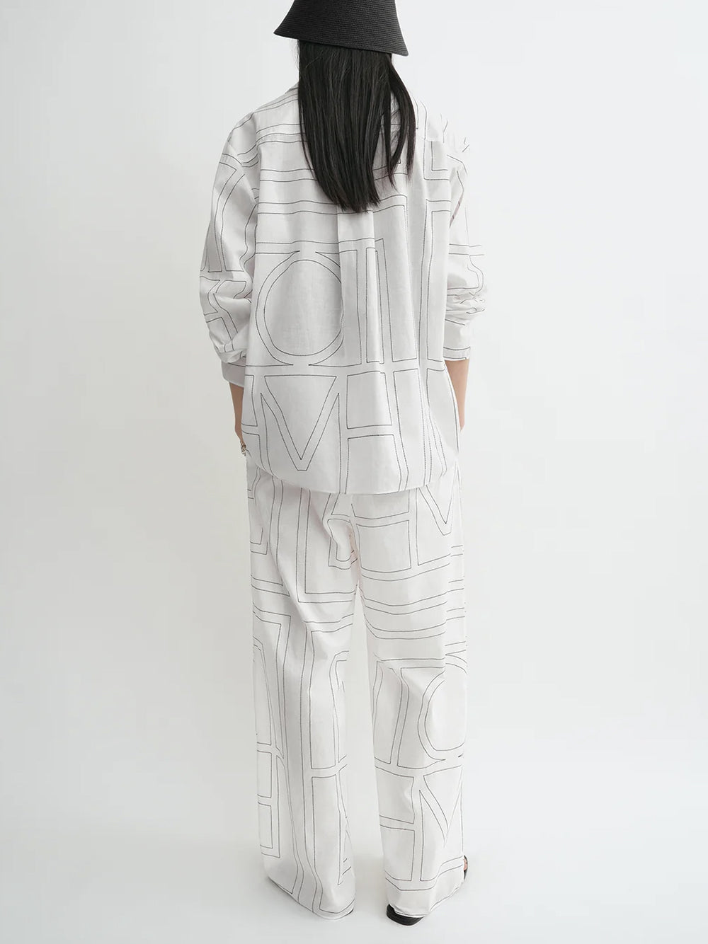 TOTEME-Monogram cotton-blend pj top-