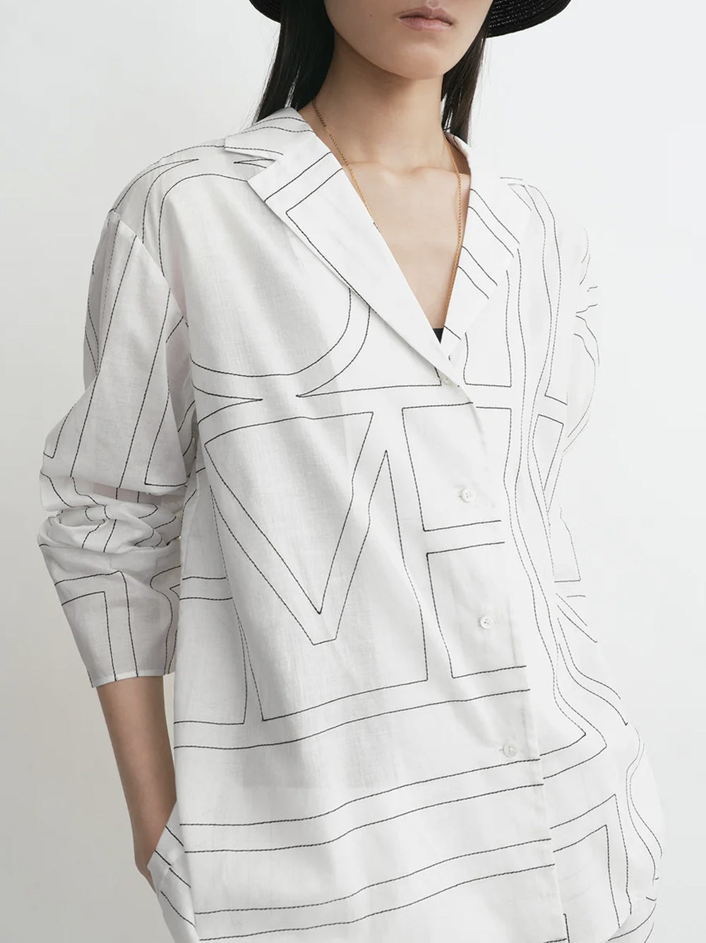 TOTEME-Monogram cotton-blend pj top-