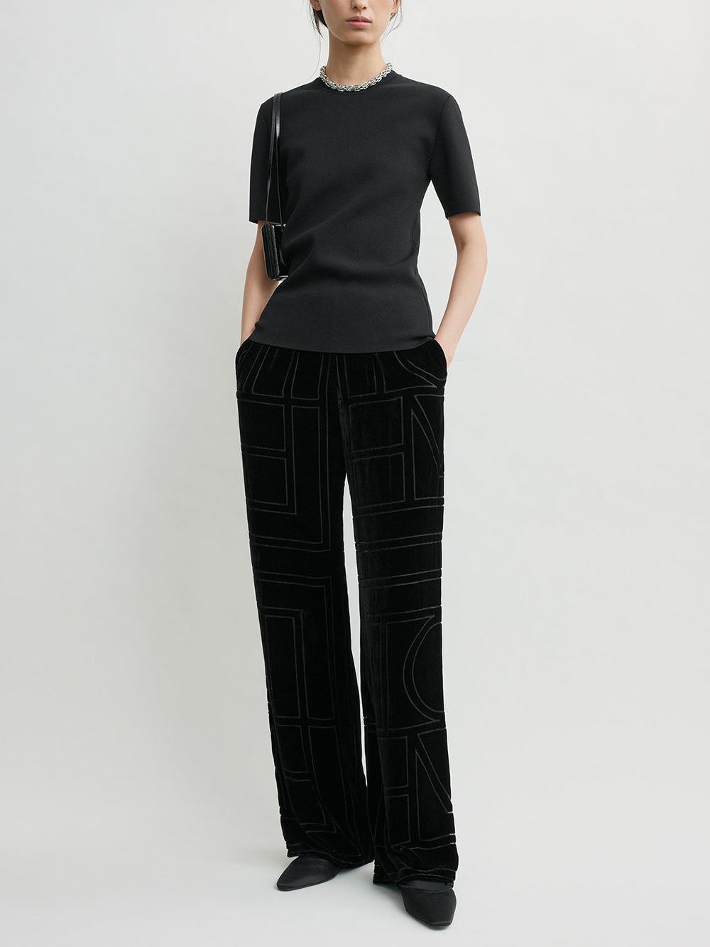 TOTEME-Monogram devoré pj bottoms-