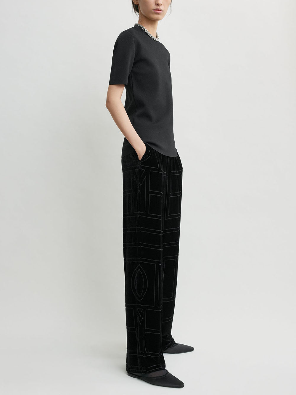 TOTEME-Monogram devoré pj bottoms-