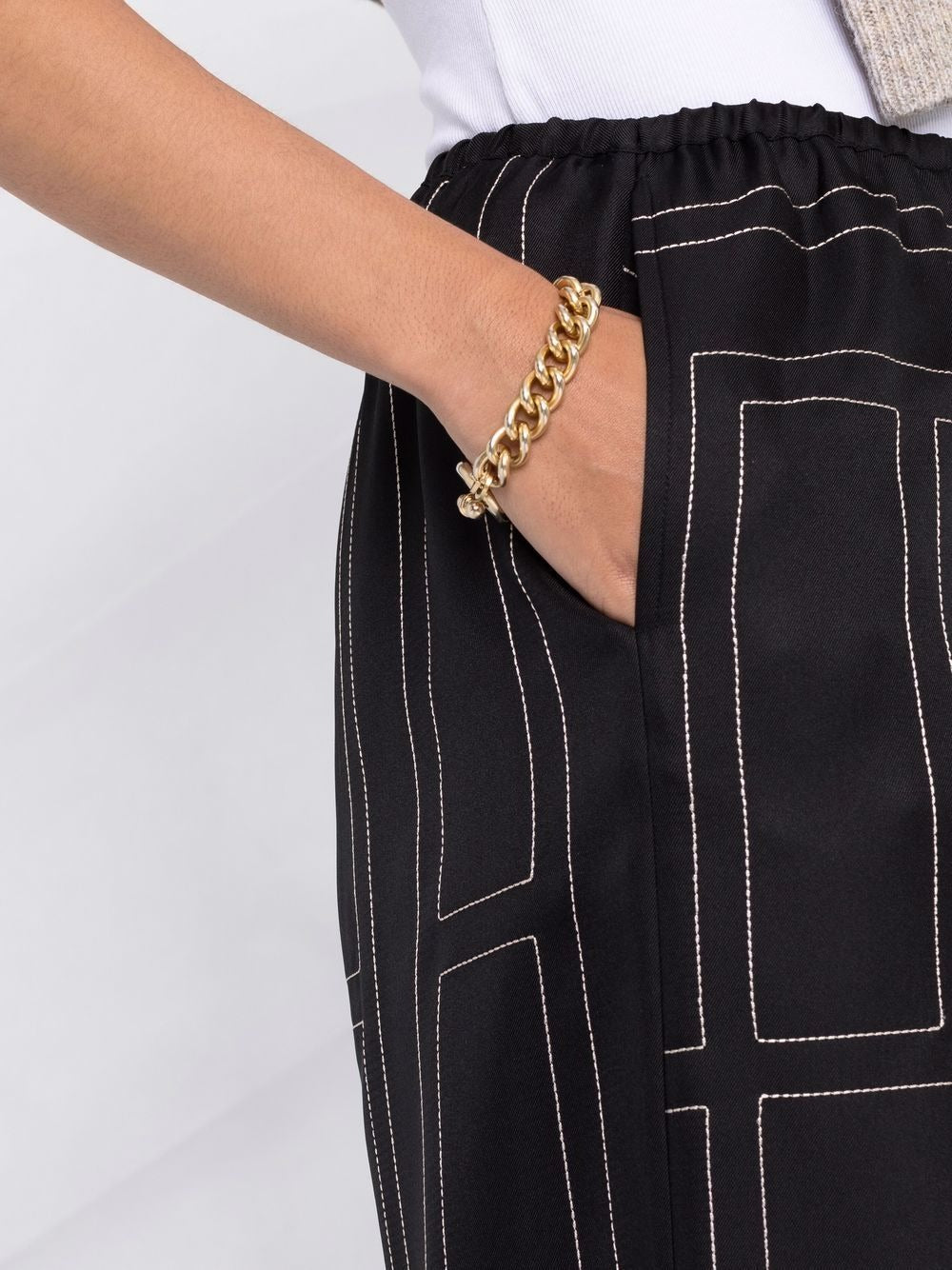 Monogram silk pj bottoms