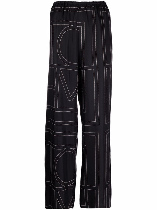 TOTEME-Monogram silk pj bottoms-