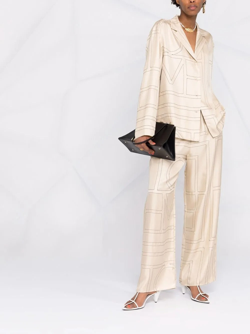 TOTEME-Monogram silk pj bottoms-