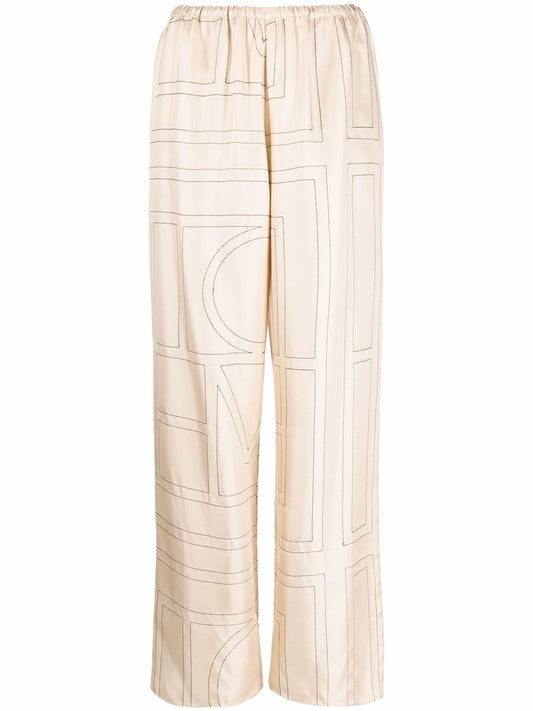 TOTEME-Monogram silk pj bottoms-