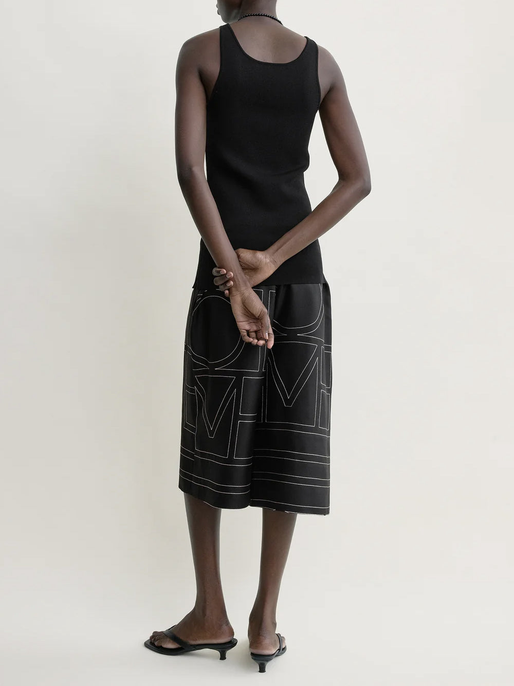 TOTEME-Monogram silk pj culottes-