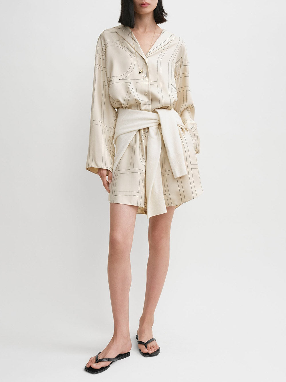 Monogram silk pj shorts
