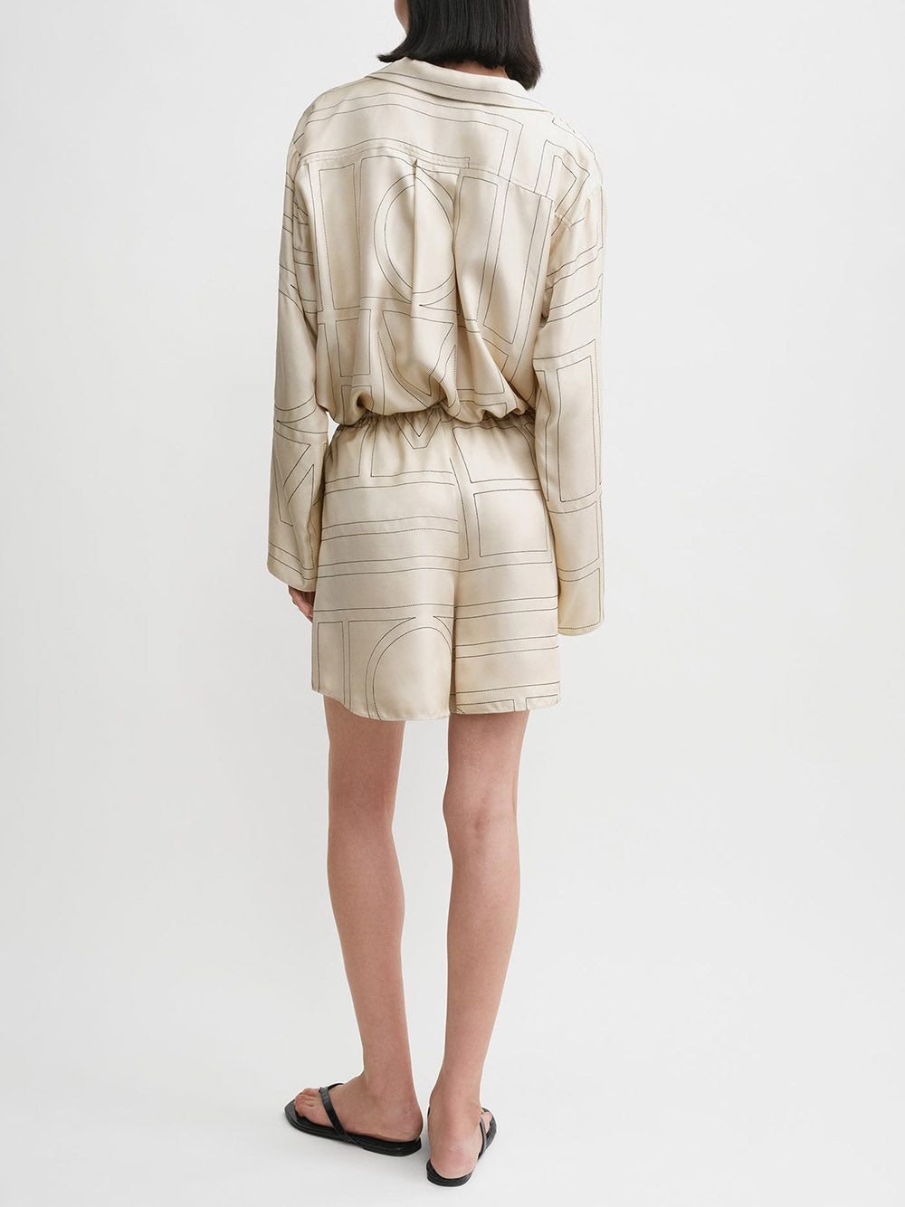 Monogram silk pj shorts