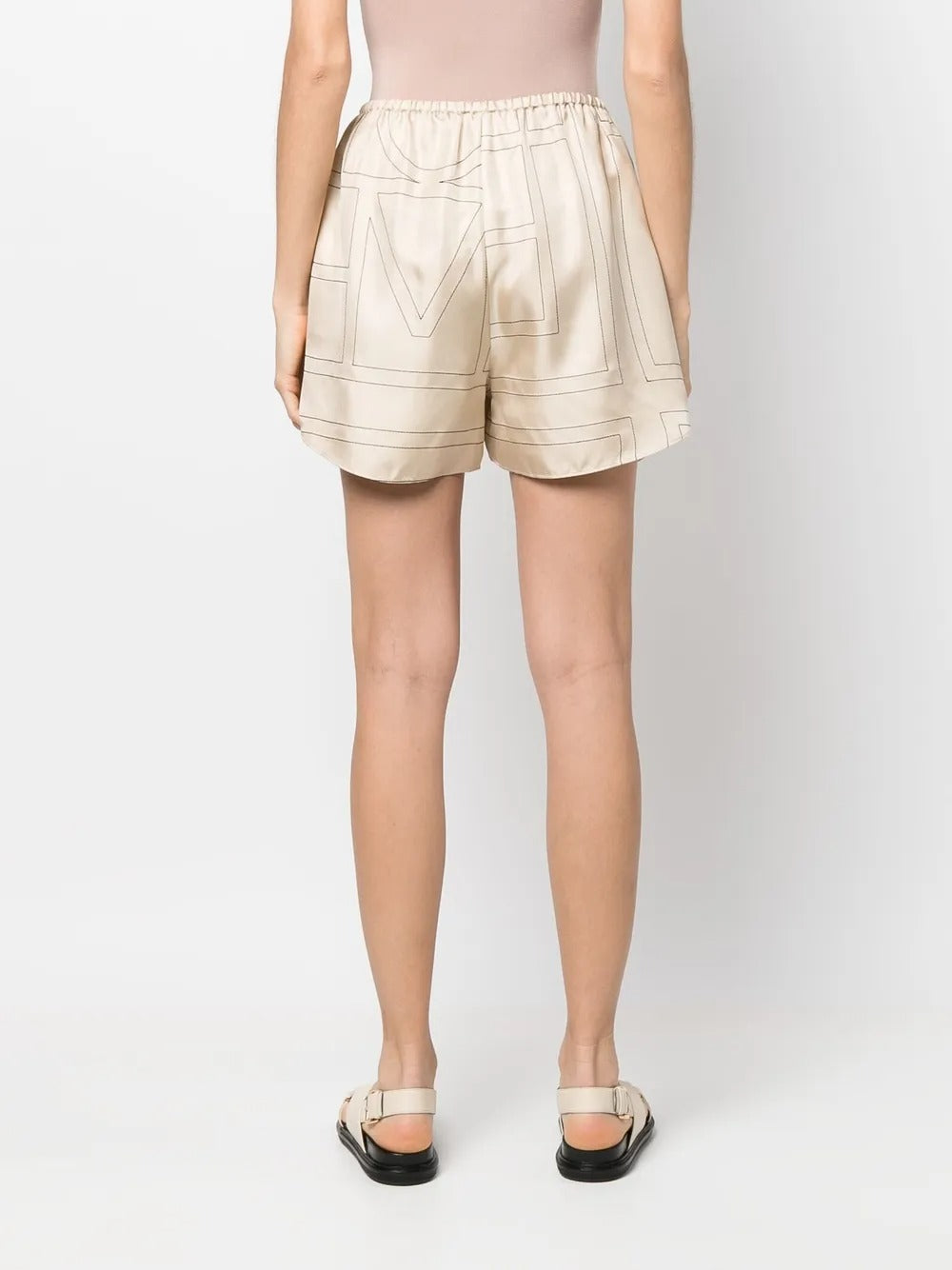 TOTEME-Monogram silk pj shorts-