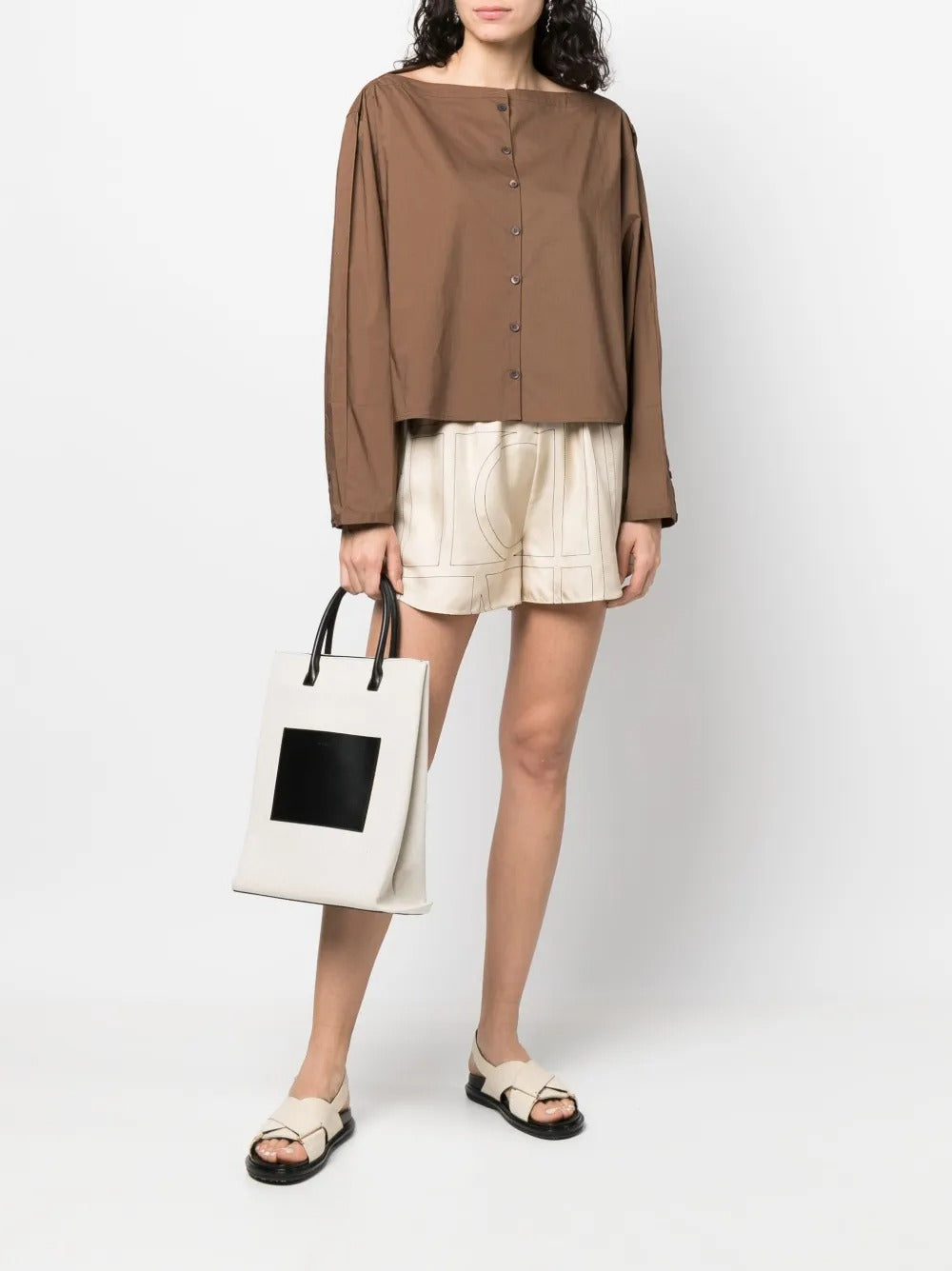 Monogram silk pj shorts