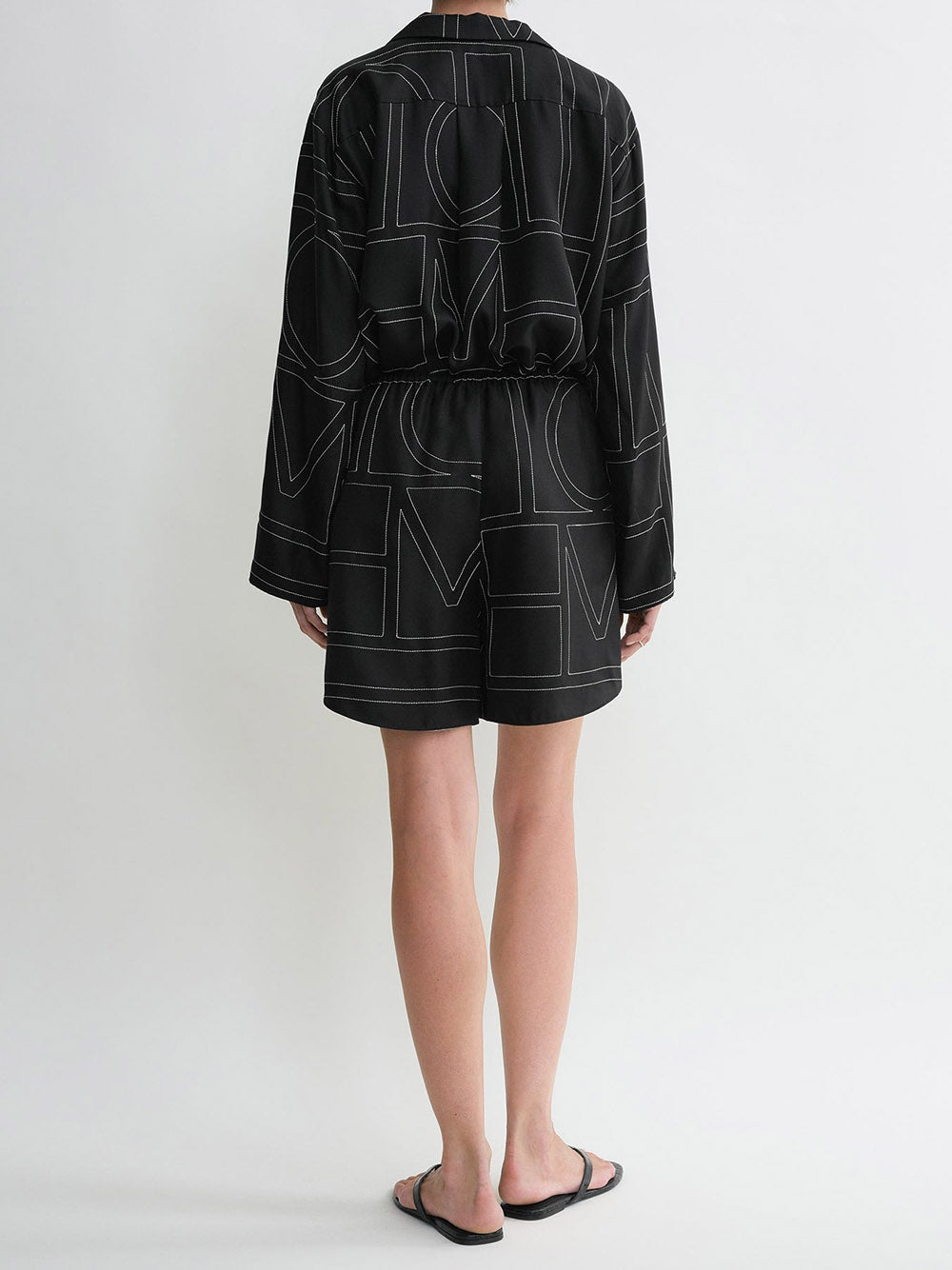 TOTEME-Monogram Silk Pj Shorts-