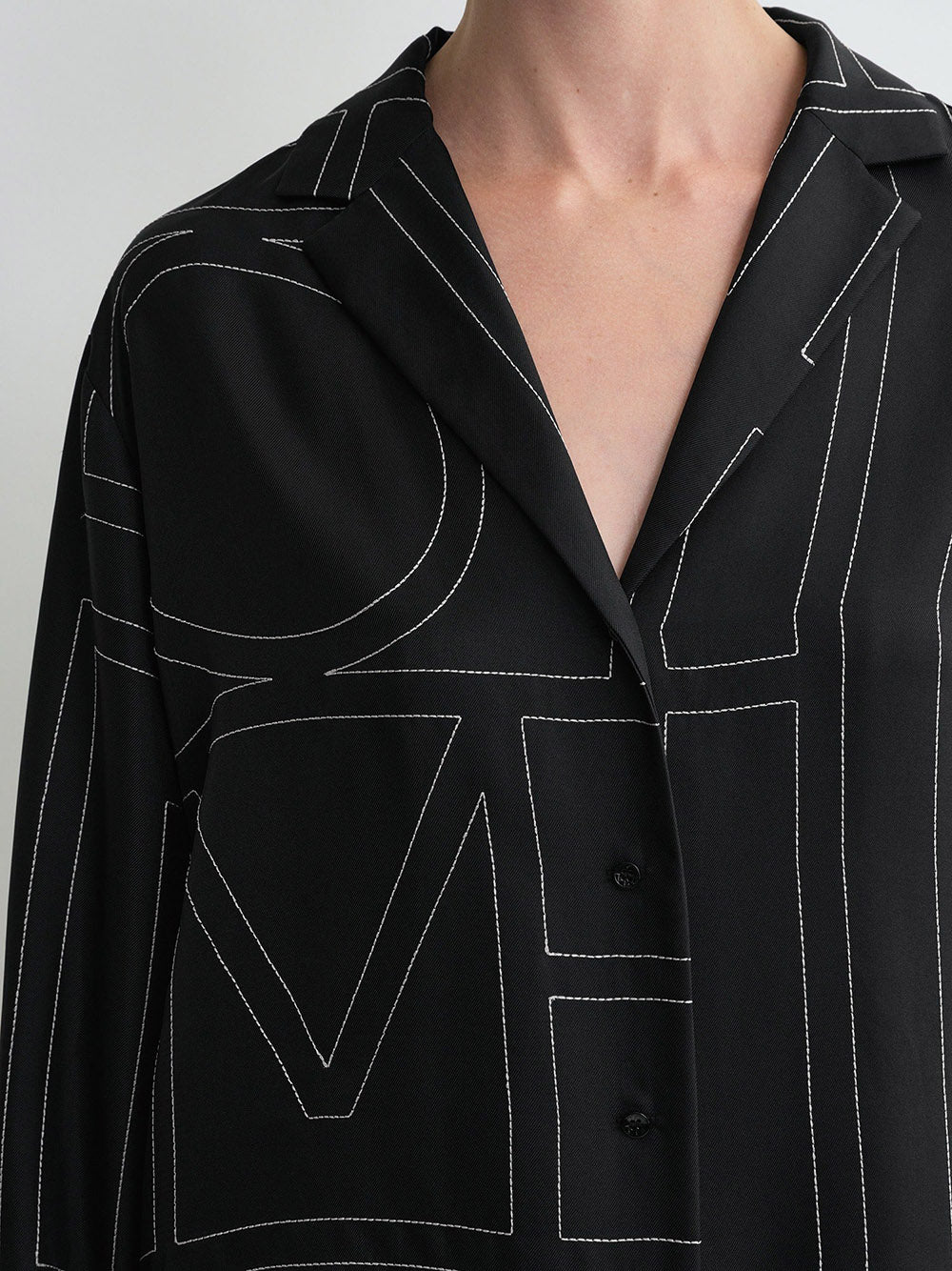 Monogram silk pj top