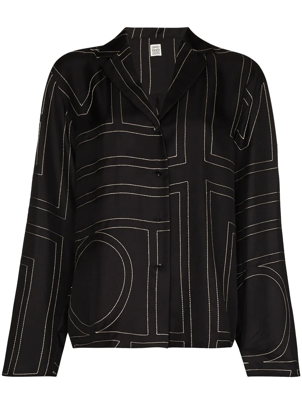 Monogram silk pj top