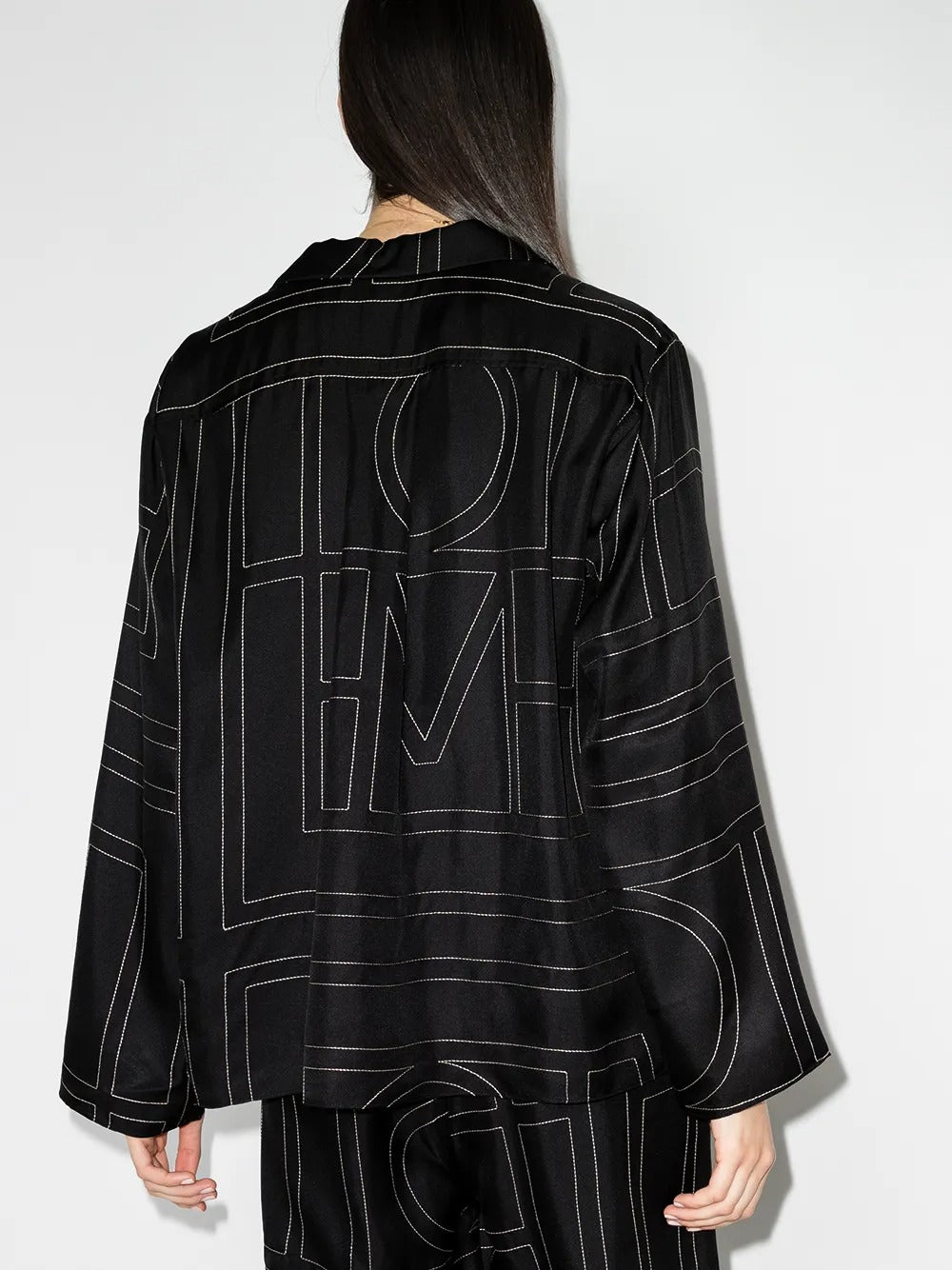 Monogram silk pj top
