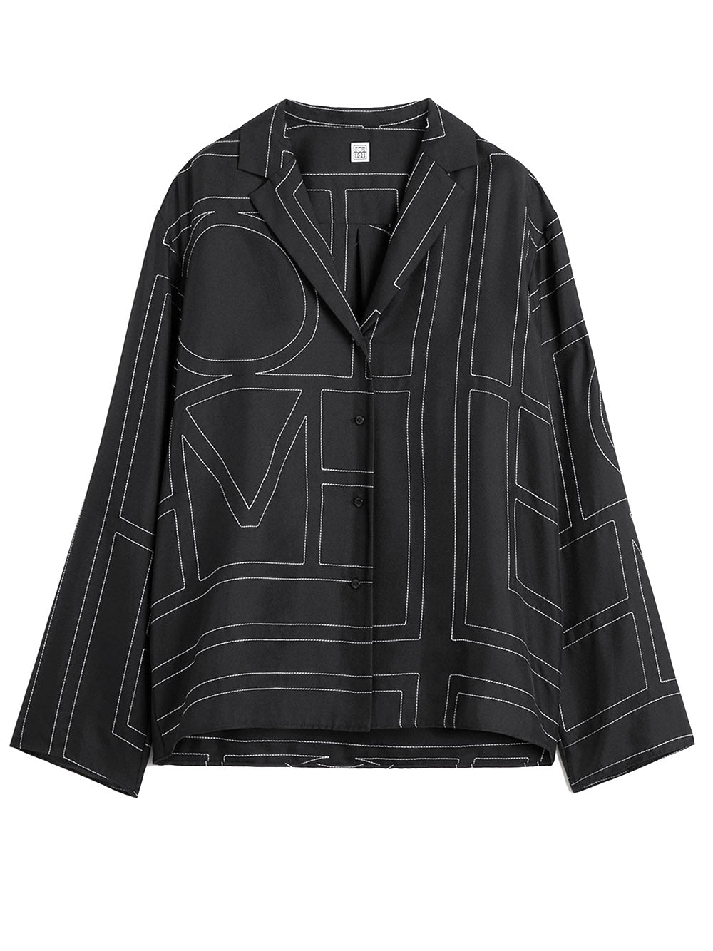 Monogram silk pj top