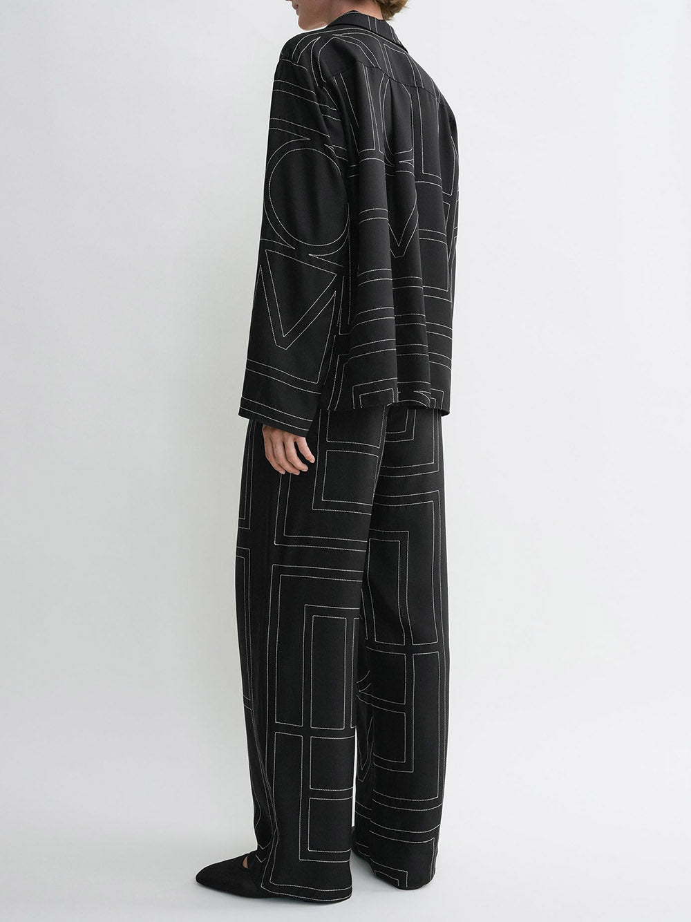 Monogram silk pj top