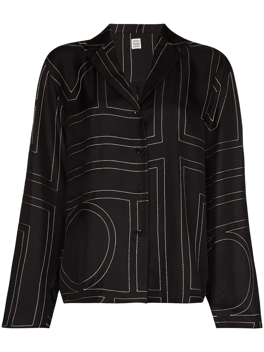 Monogram silk pj top