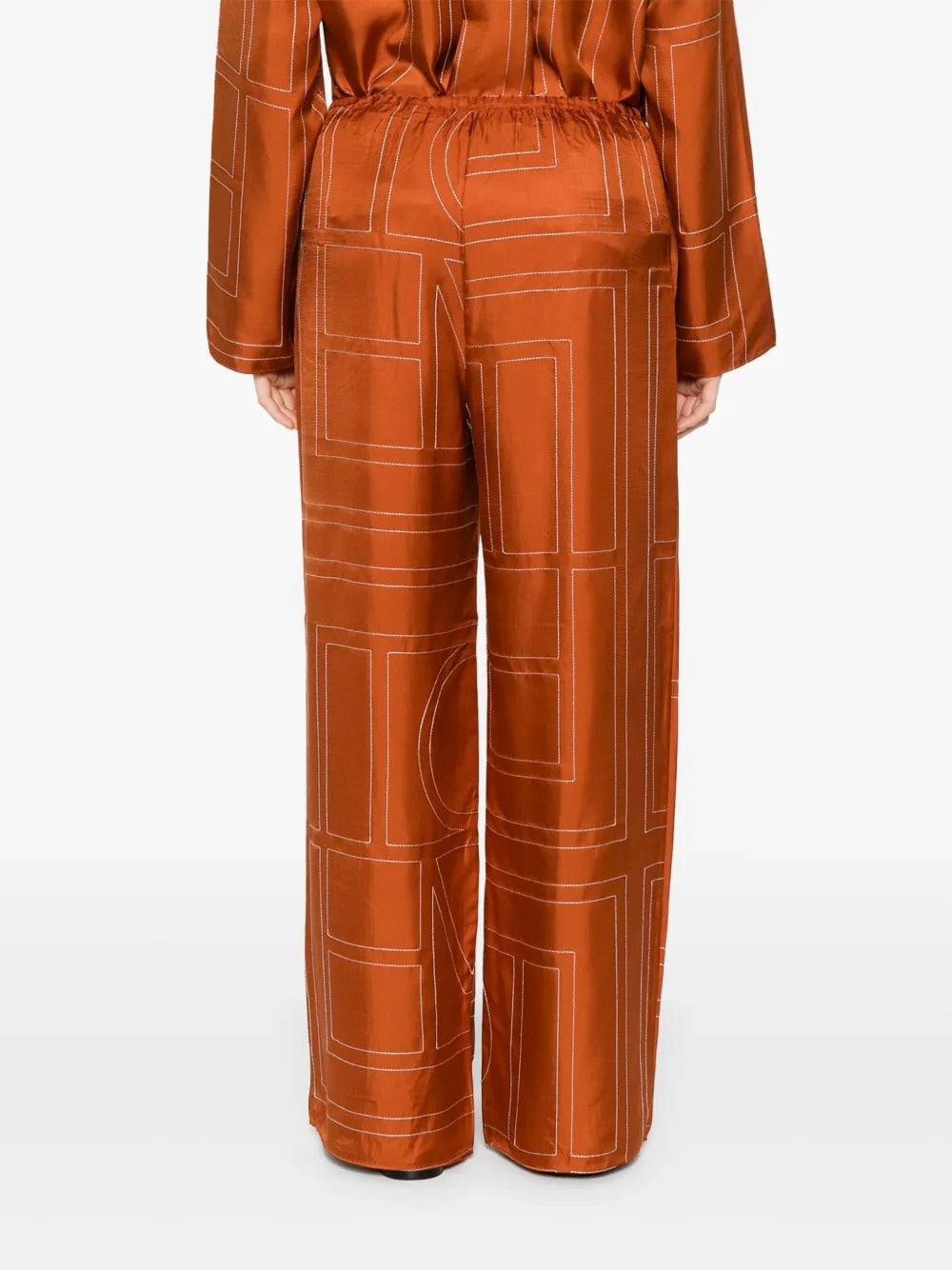TOTEME-monogram silk trousers-