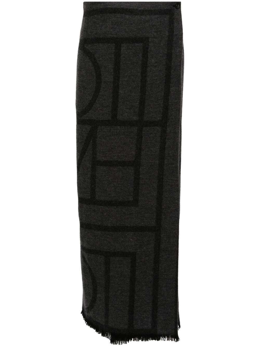Wrb Monogram TOTEME-Monogram winter sarong-241WRB1014FB0069 DARK GREY MELANGE 083 – Dope