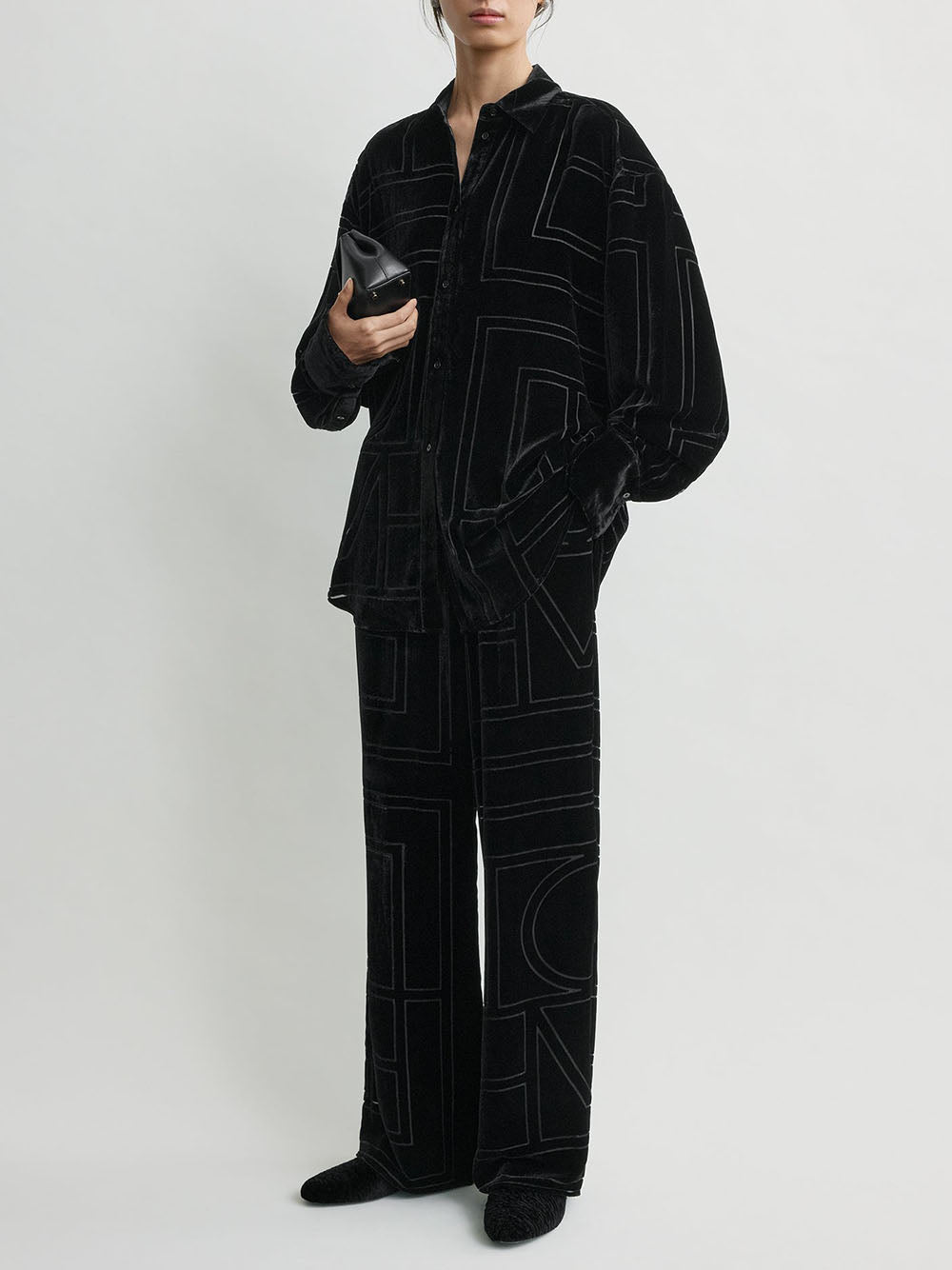 TOTEME-Oversized devoré shirt-